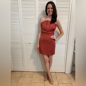 DO+BE Strapless Rust/Terra Cotta Mini Dress